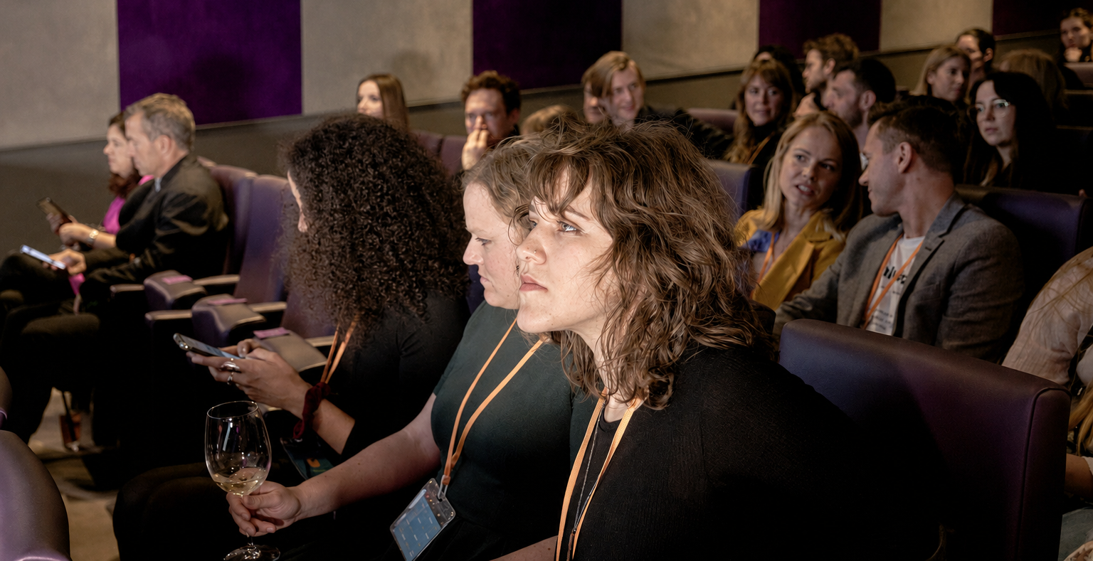 NRFF audience seated inside Close-Up Cinema