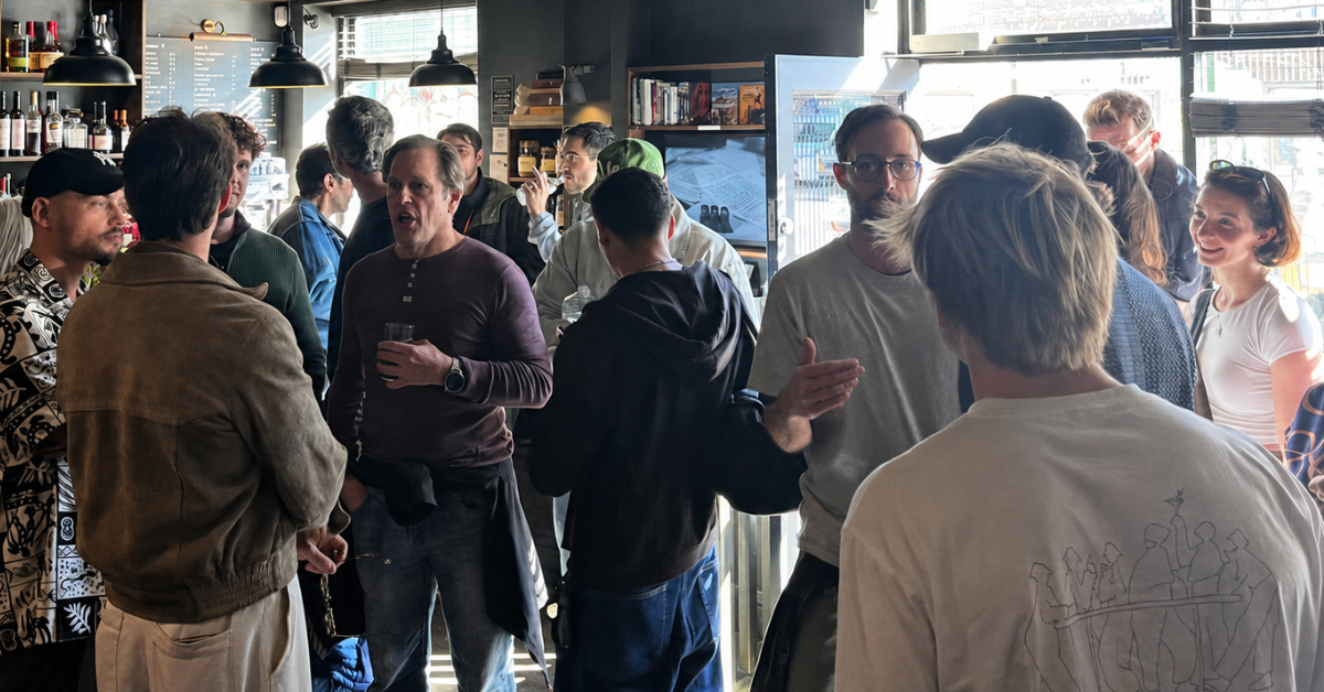 Festival guests gathering at Close-Up Cinema